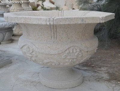 Macetero decorativa de piedra par jardín piedra natural 93x93x67cm flowerpot