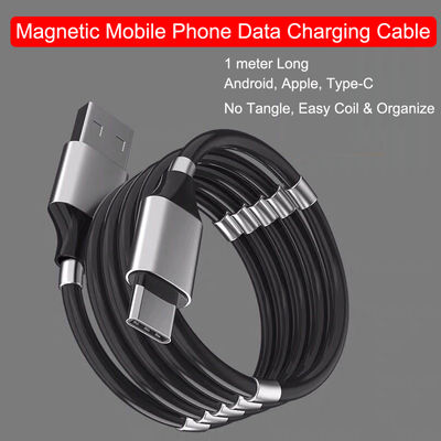 Magnetic Data Charging USB cable for iPhone Android Type C 1 Meter