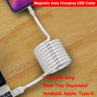 Magnetic Data Charging USB cable for iPhone Android Type C 1 Meter