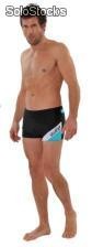 Maillot de bain Boxer Homme Noir/bande bleue