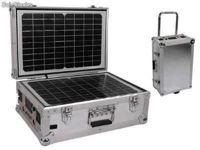 Maleta Kit de generación solar portátil 30w 36Ah salidas de 220v y 12v