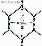 Malla hexagonal de alambre de acero de triple torsión (8x10) cm diam. 2.7 mm