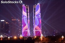 Malla LED, Cortina LED, Pantallas LED flexibles,fachada multimedia digital