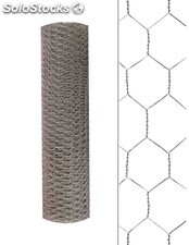 Malla metálica hexagonal - rollo alambre multiusos galvanizado plata plata 32mm