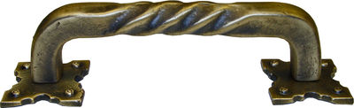 Manillon salomonico asas con placas laton patinado (220mm)