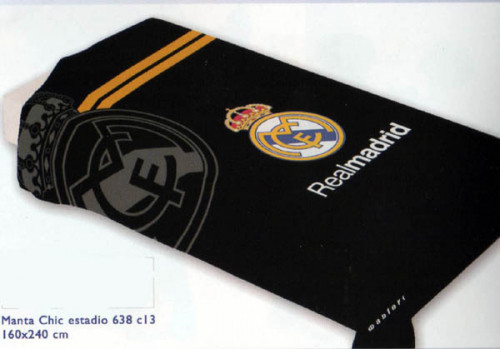 Real Madrid Manta de felpa de lujo con licencia de tamaño individual de 60  x 80 pulgadas