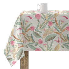 Mantel antimanchas de tela por metros impermeable teflon - Flores rosas jardin