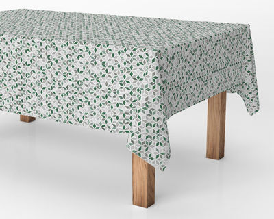 Mantel antimanchas de tela resinado por metros - Gaudí gresite verde 45020-1
