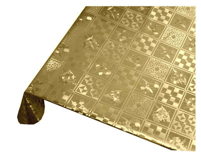 Mantel de hule damasco elegante navidad - Dorado 40105-5