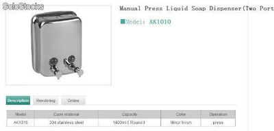 Manual Press Liquid Soap Dispenser(Two Ports)