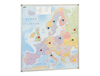 Mapa mural faibo europa politico magnetico marco de aluminio con cantoneras de - Foto 2