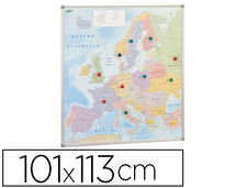 Mapa mural faibo europa politico magnetico marco de aluminio con cantoneras de