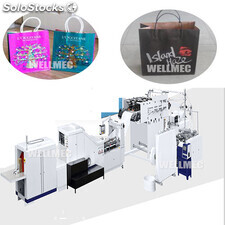 Máquina automática de bolsas de la compra de papel con asas retorcidas en línea