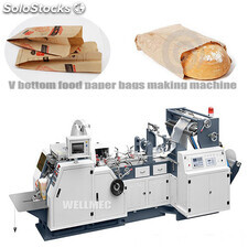 Máquina automática para fabricar bolsas de papel con fondo en V para alimentos