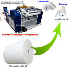 Máquina cortadora de rollos de papel térmico de fax ATM POS de tipo sin núcleo
