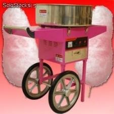 Maquina de algodon de algodon de azucar con carrito y cupula