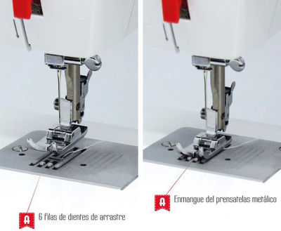 Máquina de coser Alfa 720 9 diseños puntada 6 filas 4 pasos Ojal automático - Foto 5