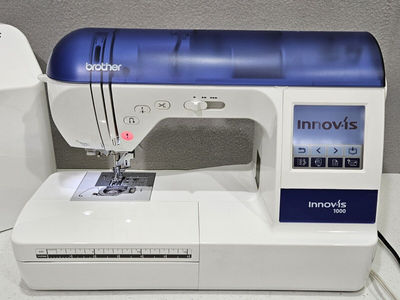 máquina de costura de bordado brother innovis nv1000 com 7 discos de bordado tes