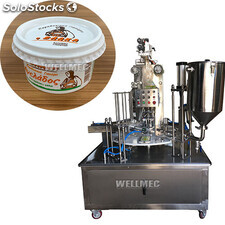 Máquina de llenado y sellado de vasos de plástico de mermelada de chocolate