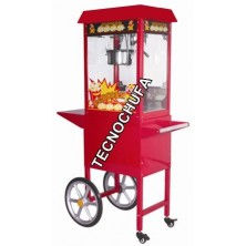 Maquina de palomitas de maíz TECNOPOP 8 oz T con carrito rojo