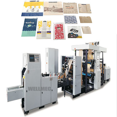 Máquina hacer bolsas papel de alimentos con impresora 4 colores