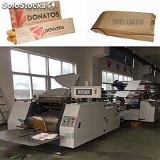 Máquina para fabricar bolsas de papel con fondo en V con unidades de impresión