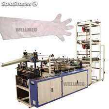 Máquina para fabricar guantes de brazo largo desechables de plástico