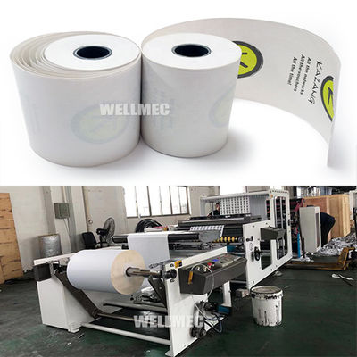 máquina para fabricar rollos de papel térmico con unidades de impresión en línea