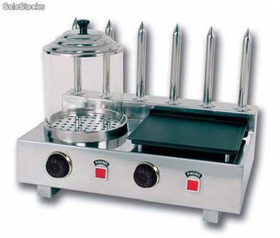 Maquina para hot dogs con 1 vaporizador, 6 pinchos y plancha P 6 Ref 219