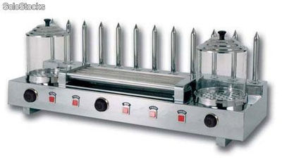 Maquina para hot dogs con 2 vaporizadores 12 pinchos y 4 rodillos MRP 12 Ref 219