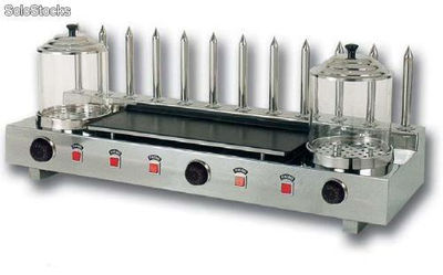 Maquina para hot dogs con 2 vaporizadores, 12 pinchos y plancha P 12 R. 219