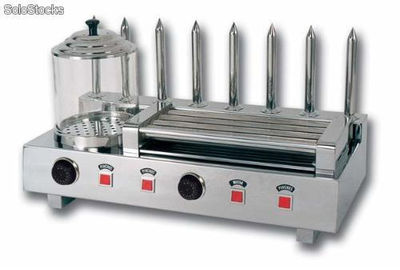 Maquina para hot dogs con 8 pinchos para pan y 4 rodillos MRP 8 Ref. 219