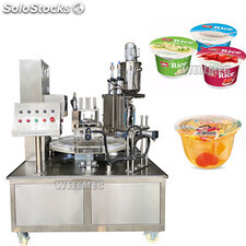 Máquina rotativa automática de llenado y sellado para helado / gelatina / yogur