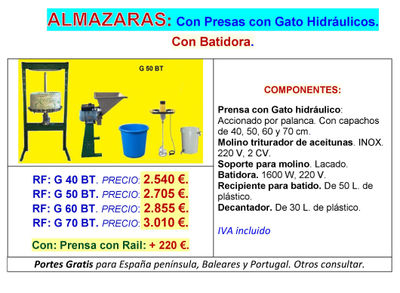 Máquinas caseira e Azeite. con prensas con Gato - Foto 2