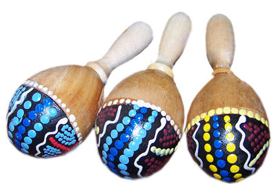 Maracas Bali Indonésie artisanat bois peint à la main