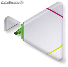 Marcador fluorescente triangular de tres colores