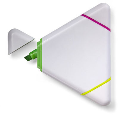 Marcador fluorescente triangular de tres colores