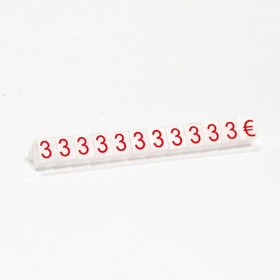 Marcadores de preços 5 mm, número vermlho para artigos em oferta
