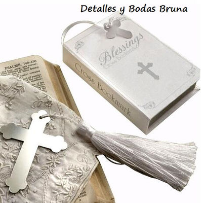 Marcapaginas Cruz en caja Biblia. Detalles Invitados Comunion - Foto 2