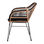 MARCEL CONFORT Cadeira de rattan sintético preto com braços e almofada - Foto 3