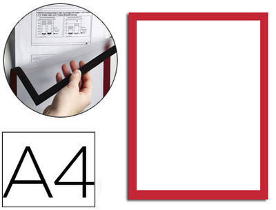 Marco porta anuncios durable magnetico din a4 dorso adhesivo removible para