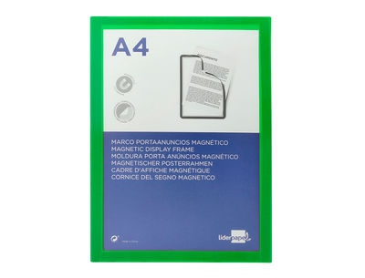 Marco porta anuncios liderpapel magnetico din a4 dorso adhesivo removible color - Foto 2