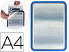 Marco porta anuncios tarifold magneto din a4 dorso adhesivo removible color azul