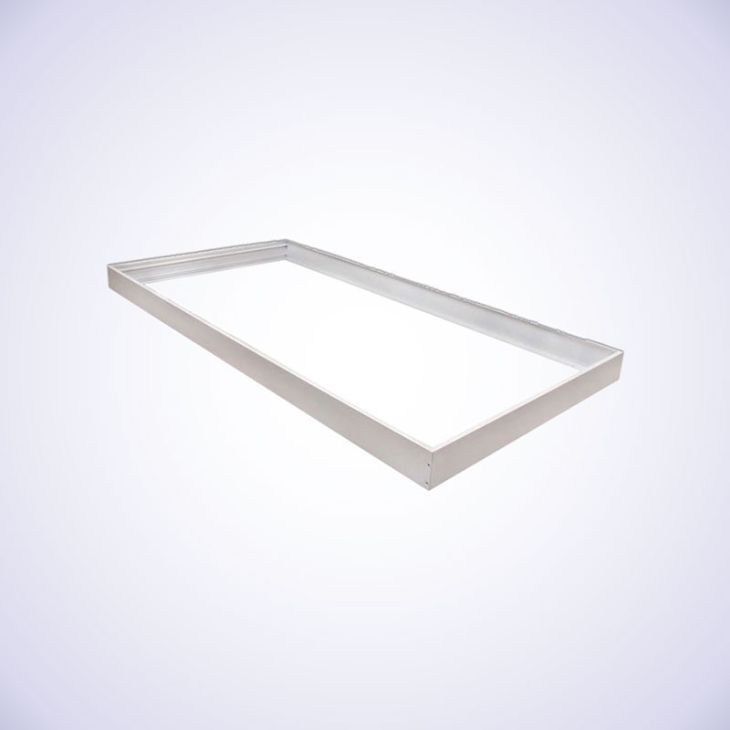 Marco aluminio color blanco, instalación en superficie panel 60x120