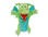 Marioneta fiesta crafts de tela para mano y dedos dragon verde 17x33 cm - 1