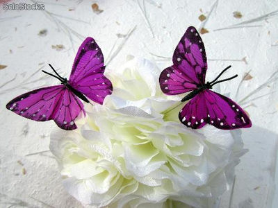 Mariposas decorativas moradas. Set de 6 mariposas: Para decoración de bodas