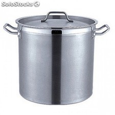 Marmita con tapa - 50 l 40x40 cm plateado inox