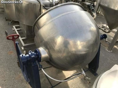 Marmitte de doublé fond à vapeur en acier inoxydable 300 litres. - Photo 2