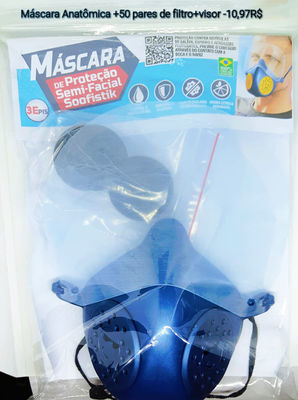 Máscara anatomica +kit 50PARES filtros antibacterianos+visor ultratransparente