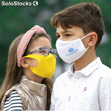Mascara tela infantil homologada filtración bacteriana varios colores logo